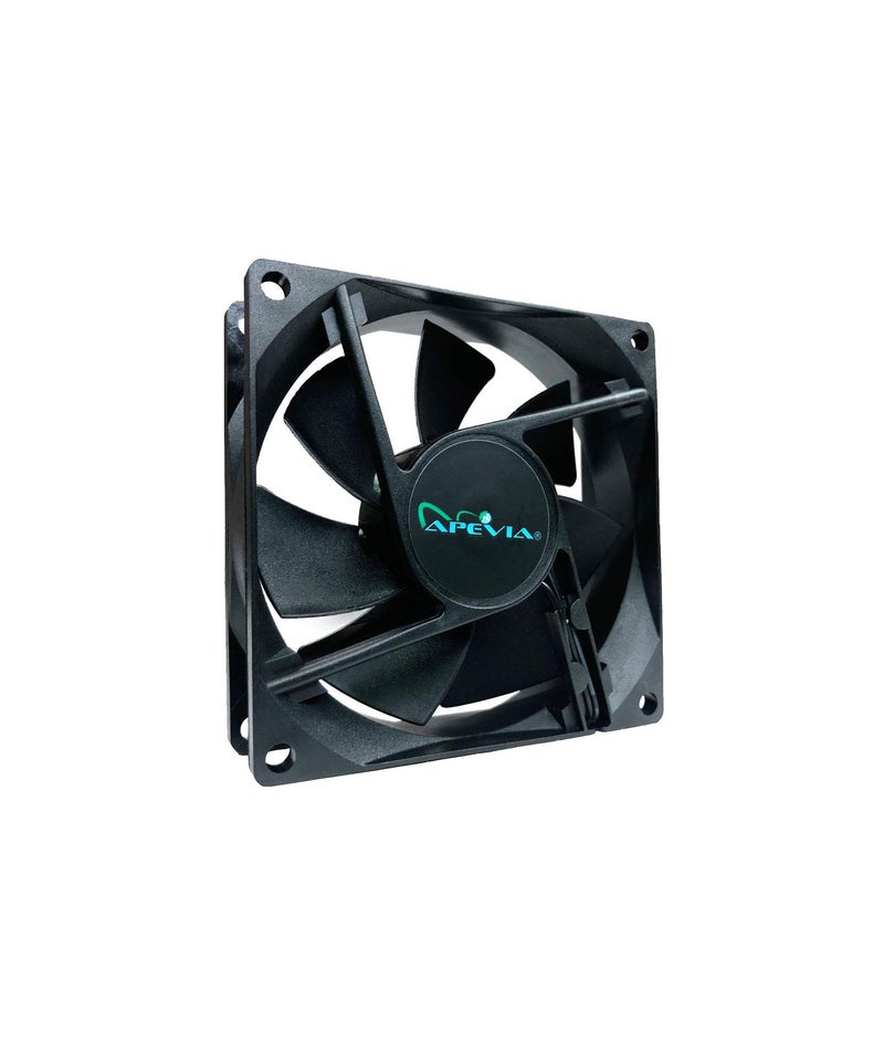 Apevia AF58S-BK 80mm 4pin Molex + 3pin Motherboard Silent Black Case Fan - Connect to Power Supply or Motherboard (5-pk) - Image 2
